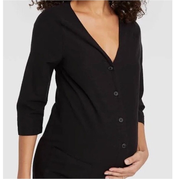 The Nines by Hatch Black Button-Front Jumpsuit - Picture 5 of 6